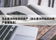 怎么查法院拍卖的房产（怎么查法院拍卖的房产备案信息）