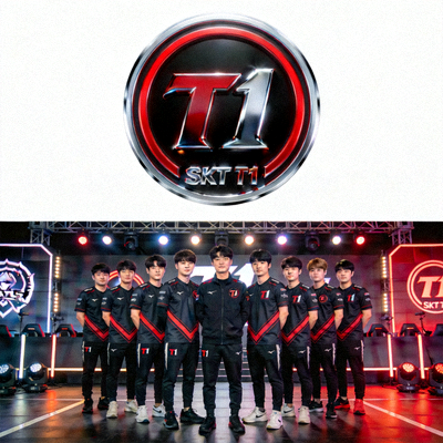 T1战队官方Logo及队员合影